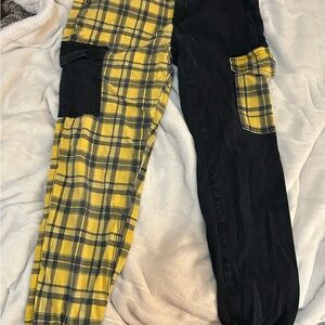 Yellow and Black Plaid Pants